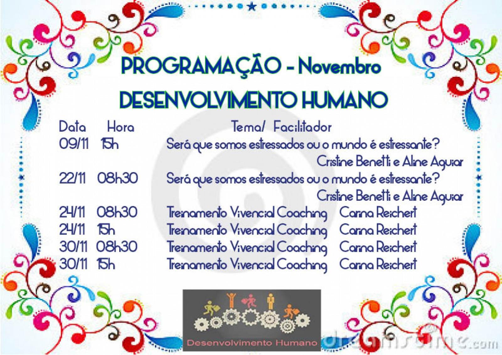 Treinamento Desenvolvimento Humano de Novembro