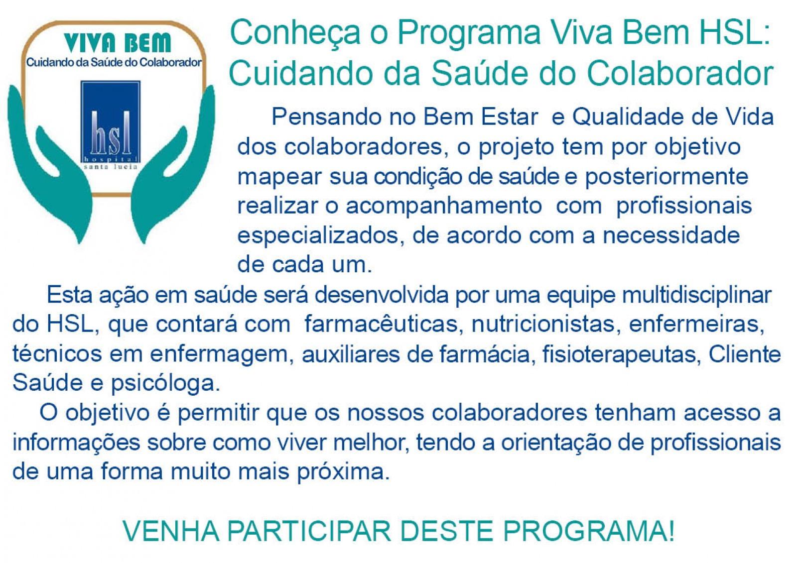 Programa Viva Bem HSL: Cuidando da Saúde do Colaborador