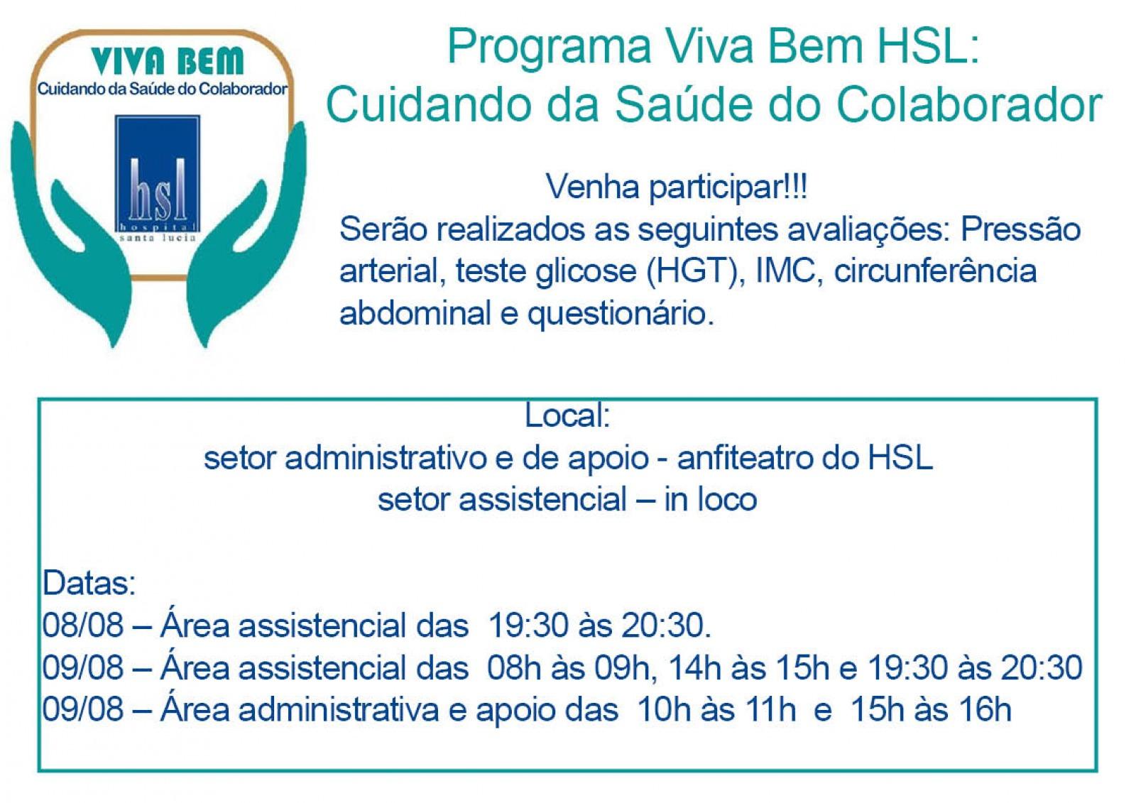 Programa Viva Bem HSL: Cuidando da Saúde do Colaborador