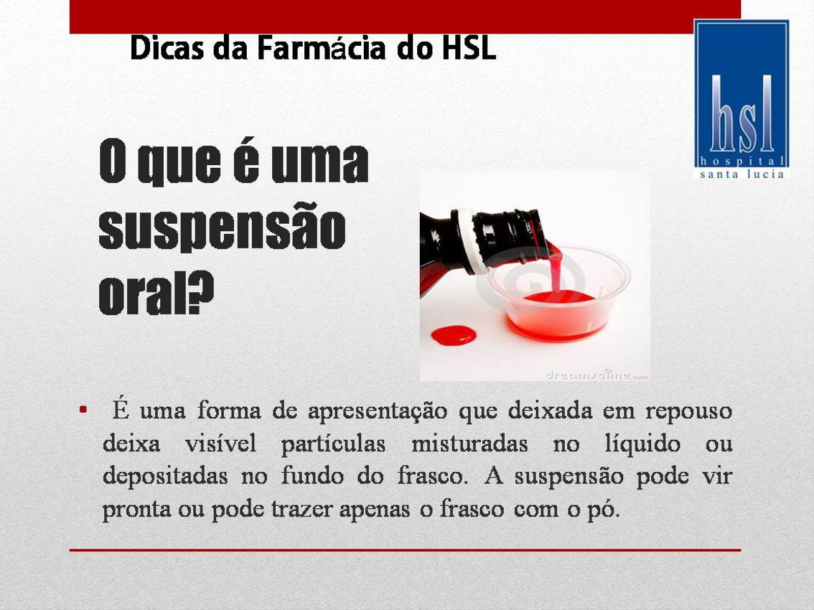 O que é uma suspensão oral