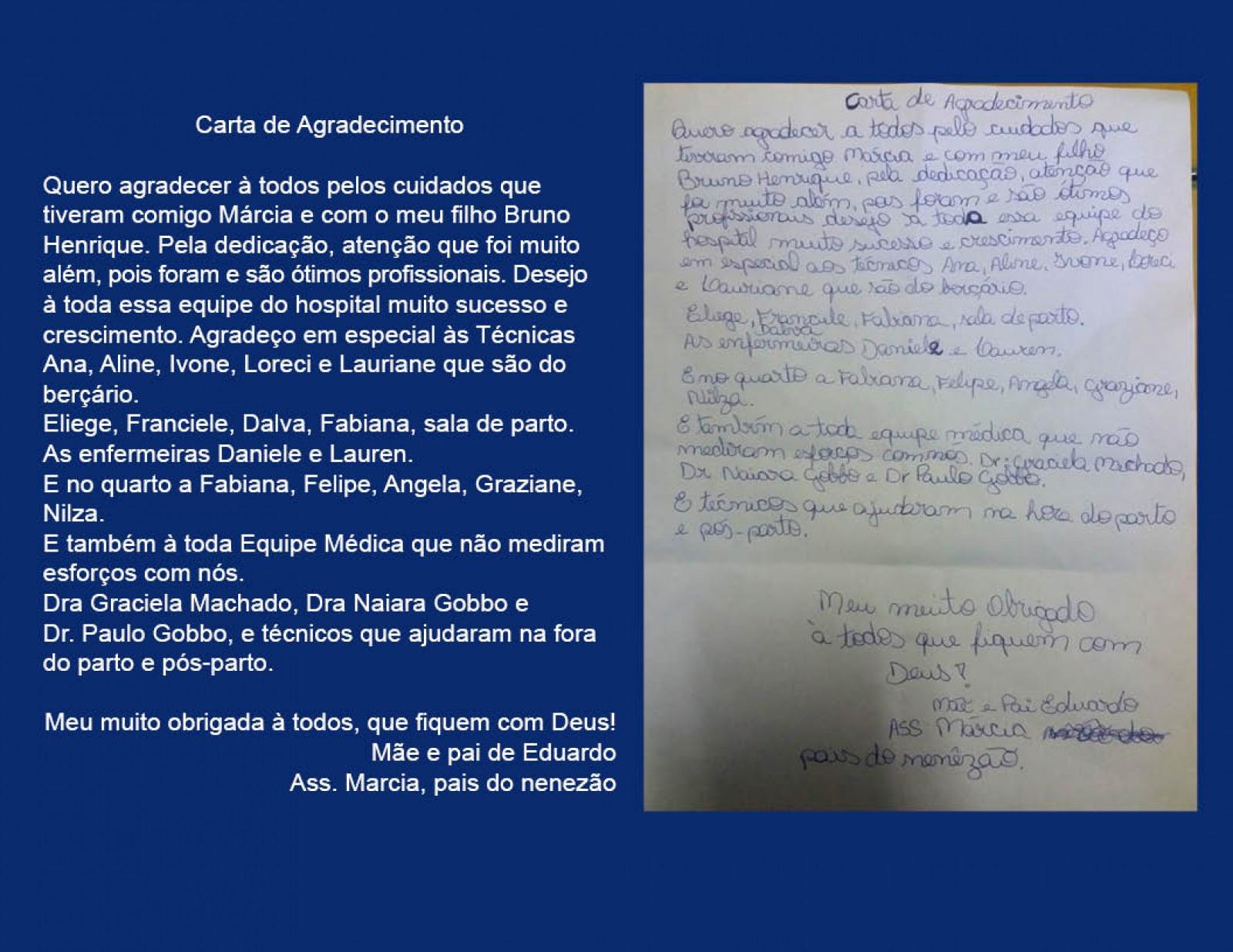 Carta de Agradecimento