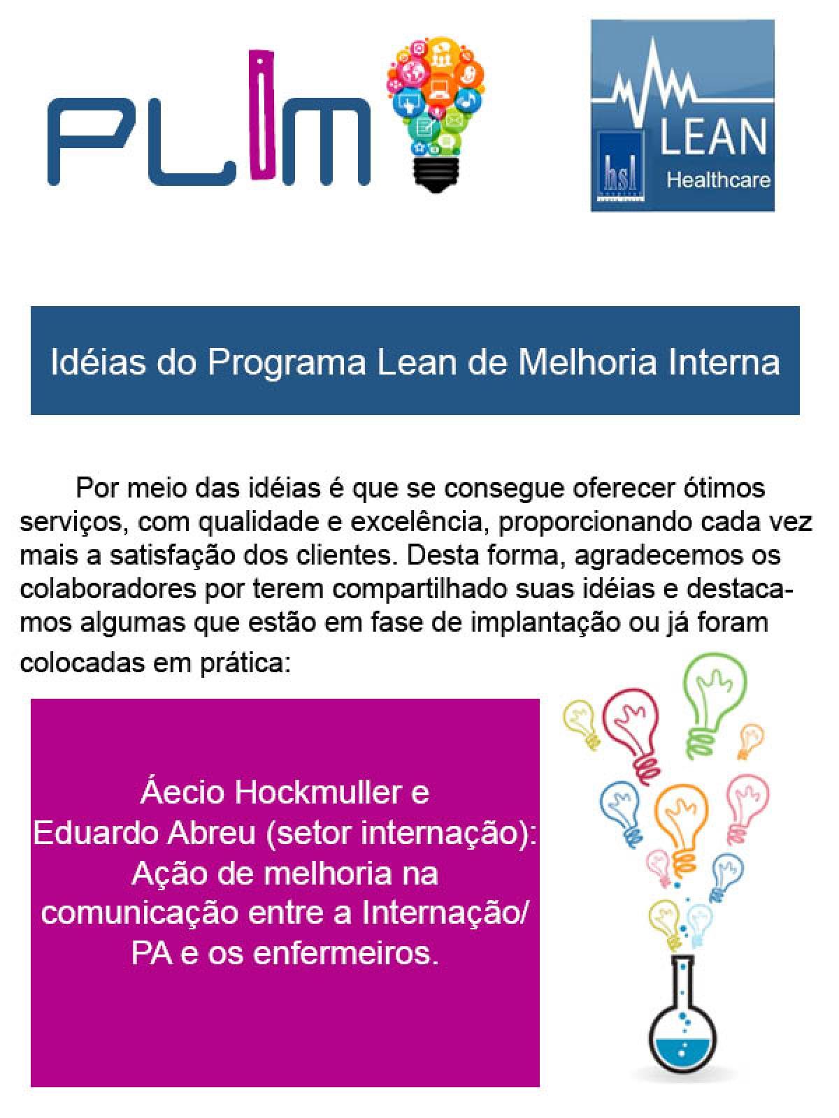 Idéias do Programa Lean de Melhoria Interna 3