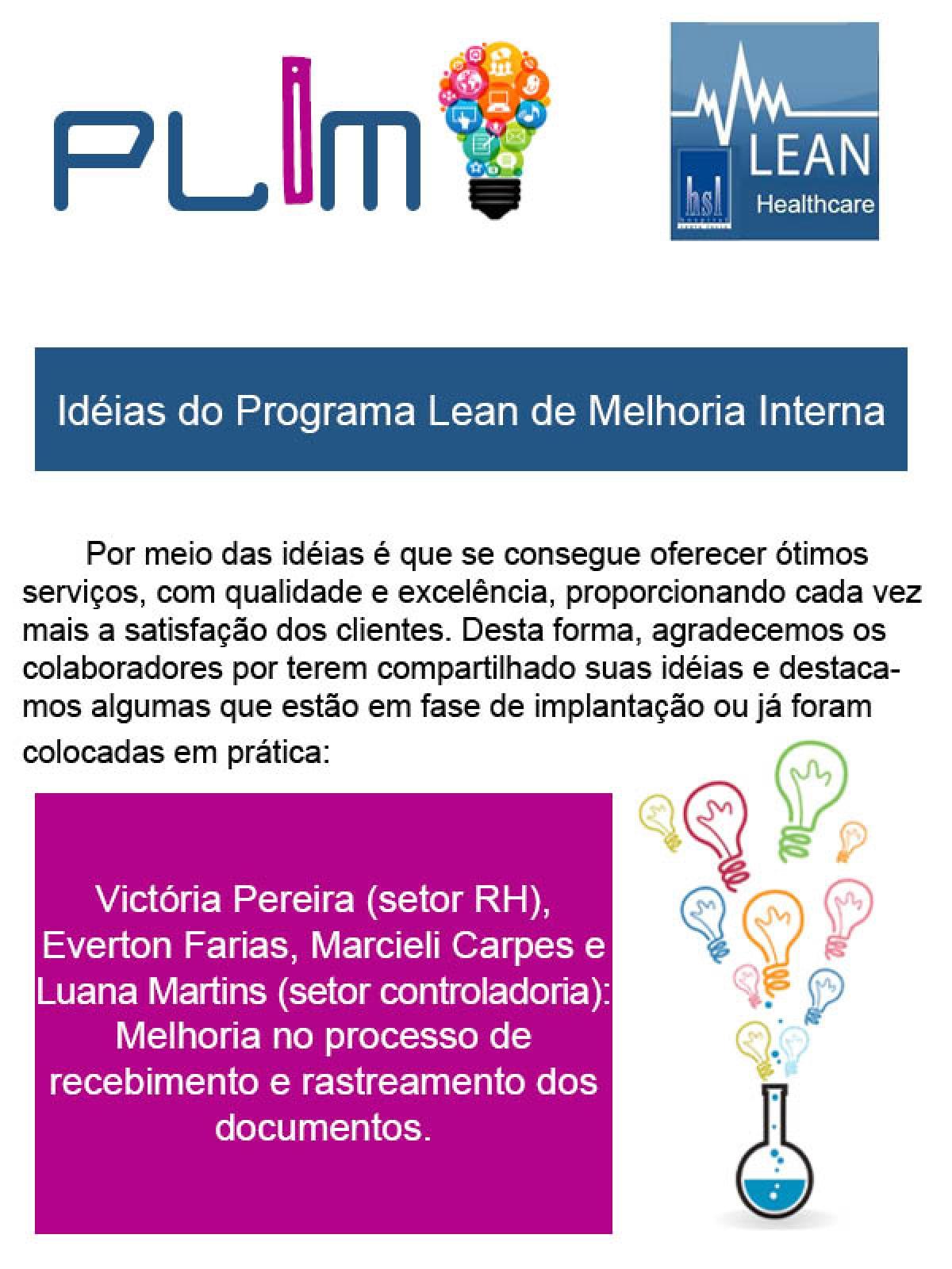 Idéias do Programa Lean de Melhoria Interna 6