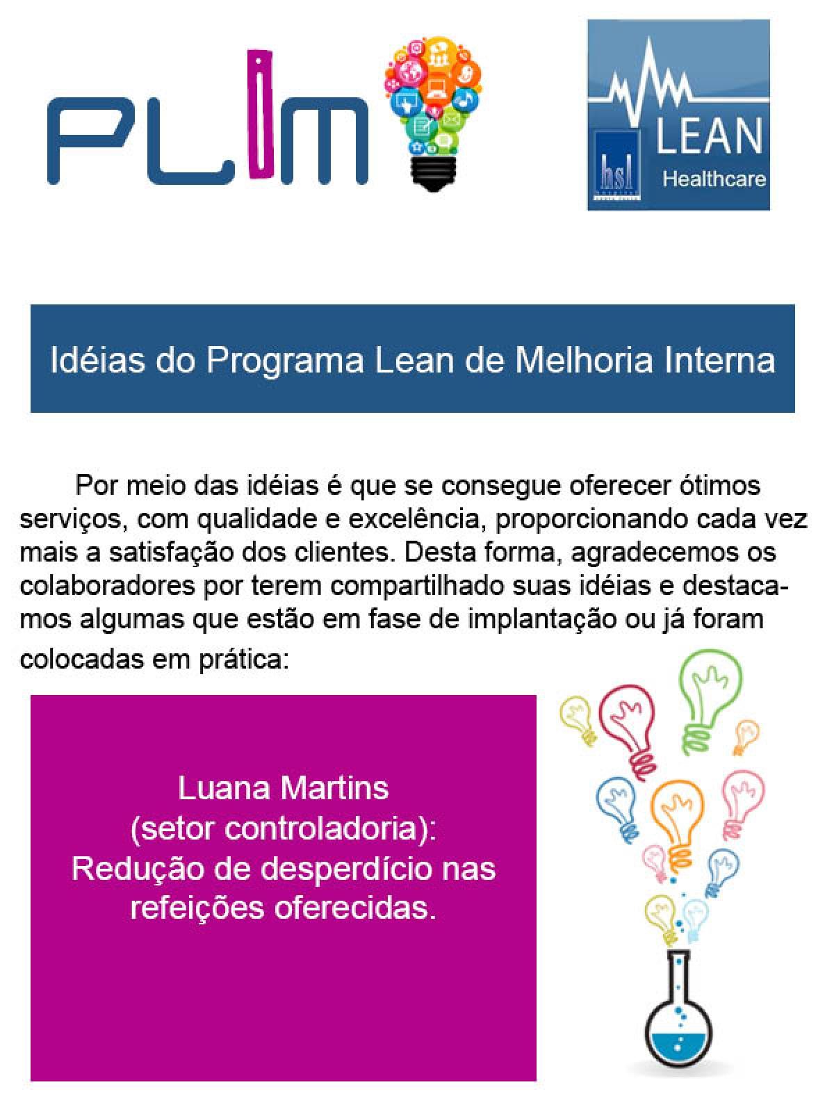 Idéias do Programa Lean de Melhoria Interna 7