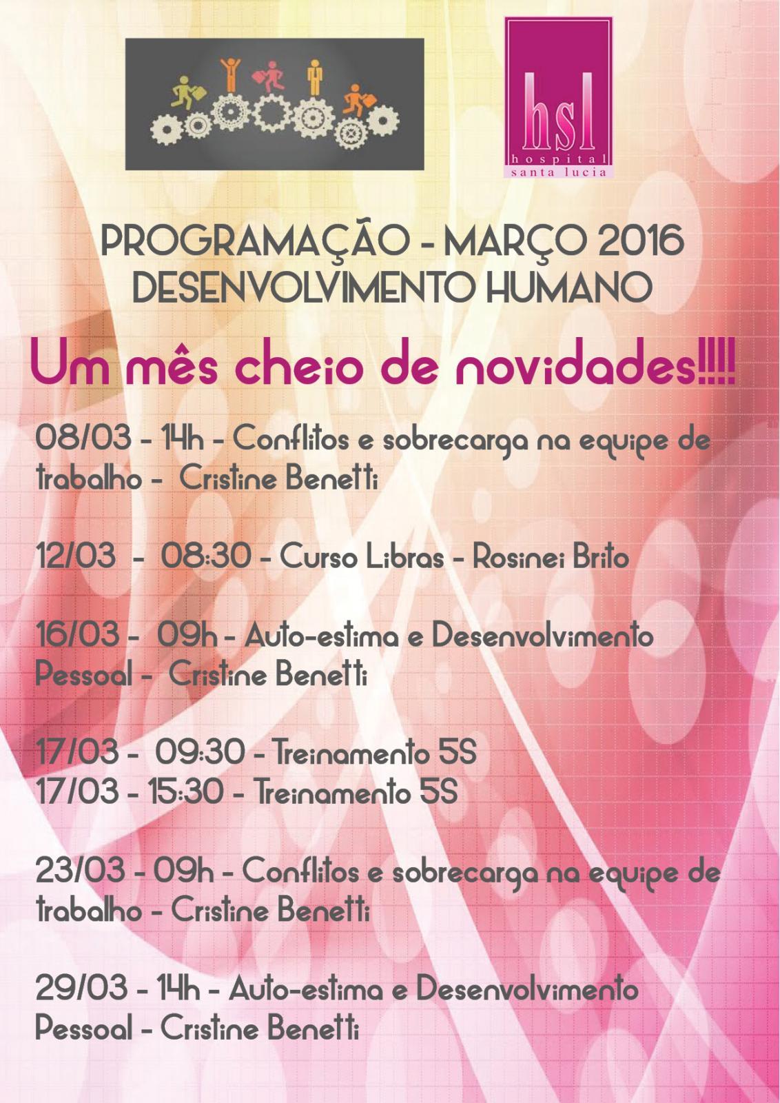 Programação de Março de 2016