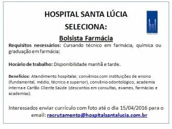 Oportunidade de trabalho - Estágio Farmácia